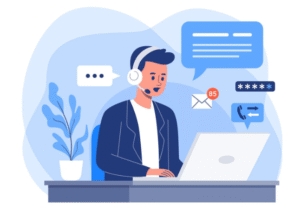 homem fazendo consultoria de atendimento