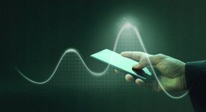 Ilustração sobre o futuro do contact center com automação inteligente e atendimento híbrido