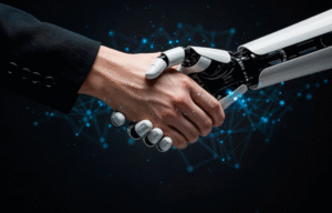 Operador utilizando inteligência artificial no contact center para qualificação de leads e aumento de conversão em vendas